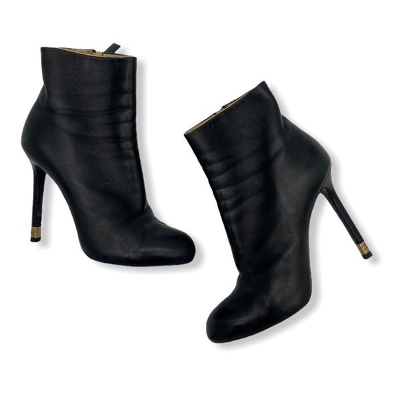 CHANEL Shoes - Chanel 15b Lambskin Leather Short Ankle Metal Heel